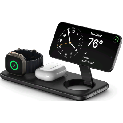 Ασύρματος Φορτιστής Satechi Qi2 Trio Μαγνητική Βάση MagSafe & Qi2 για iPhone / Apple Watch / AirPods 15W - Space Grey (ST-QTPM-EA)