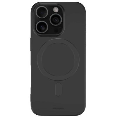 Θήκη iPhone 16 Pro Spacecase Silicone Magnetic Case Σιλικόνης με MagSafe - Black (5905719111663)