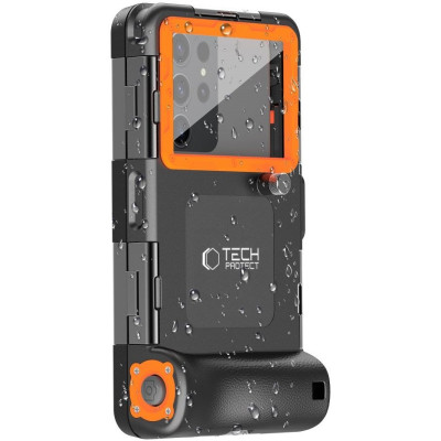 Universal Αδιάβροχη Θήκη Κινητού Tech-Protect Diving Waterproof για Smartphone 6.7" έως 15m IPX8 - Black / Orange (5906302310234)