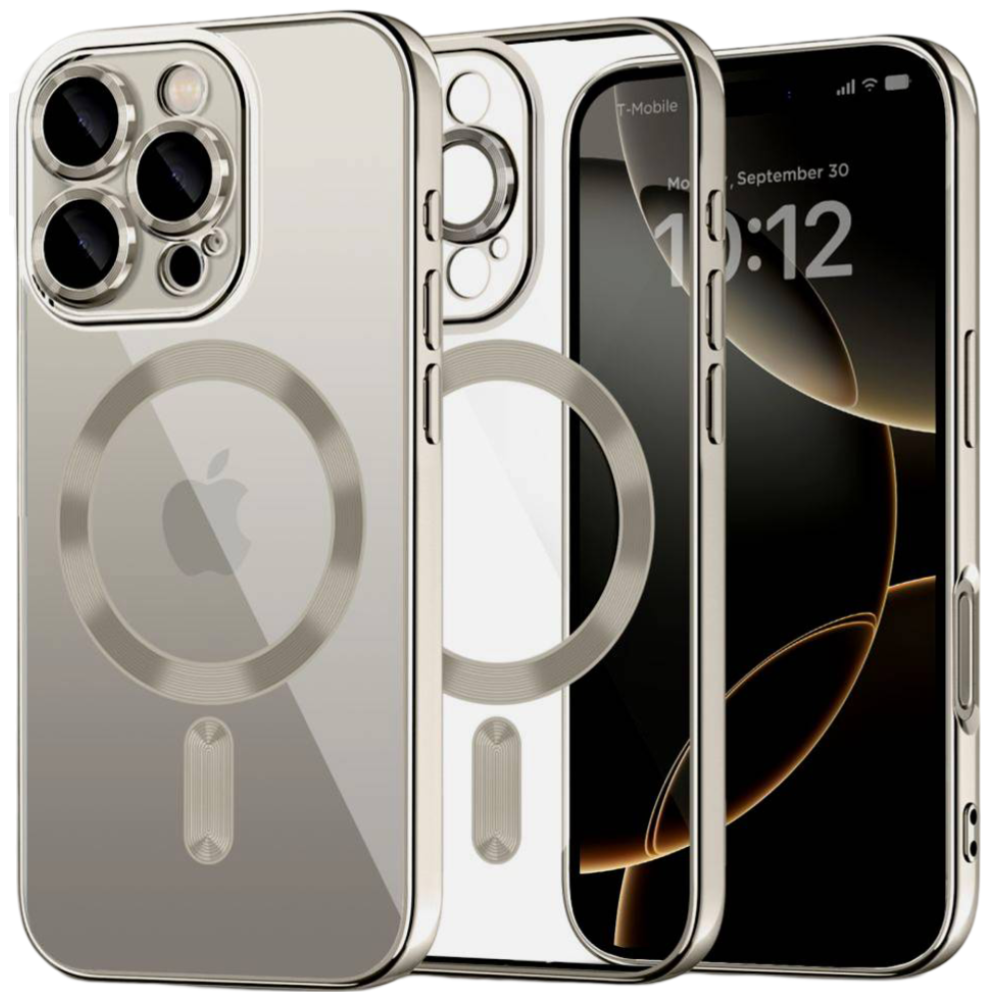 Θήκη iPhone 16 Pro Max Tech-Protect MagFlex Διάφανη Σιλικόνης με MagSafe - Shiny Titanium (5906302372263)