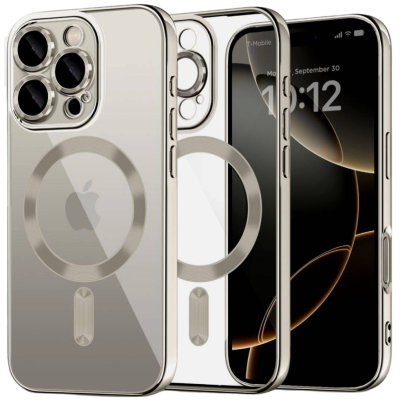 Θήκη iPhone 16 Pro Max Tech-Protect MagFlex Διάφανη Σιλικόνης με MagSafe - Shiny Titanium (5906302372263)