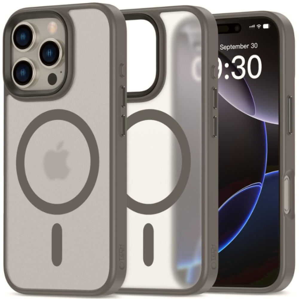 Θήκη iPhone 16 Pro Tech-Protect MagMat Σκληρή Ημιδιάφανη με MagSafe - Matte Titanium (5906302372270)