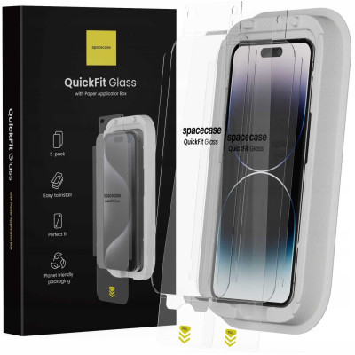 Tempered Glass iPhone 14 Pro Max Spacecase QuickFit Glass Αντιχαρακτικό Γυαλί Προστασίας Οθόνης με Απλικατέρ QuickFit 2 Τεμάχια - Clear (5905719112813)