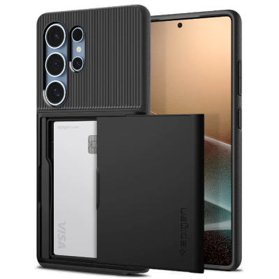 Θήκη Samsung Galaxy S25 Ultra Spigen Slim Armor CS Ανθεκτική με Υποδοχή για Κάρτες - Black (ACS08967)