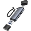 Card Reader Tech-Protect Ultraboost USB-A / Type-C Αναγνώστης Καρτών SD & MicroSD με Λουράκι Χειρός - Grey (9490713934685)