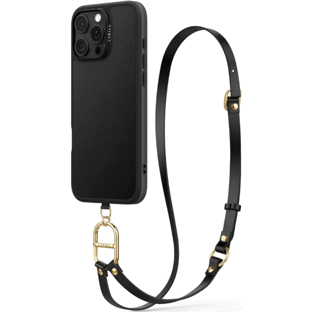 Θήκη iPhone 16 Pro Max Spigen Cyrill Kajuk Mag Classic Charm με Λουράκι Λαιμού / Χειρός & MagSafe - Black (ACS08400)