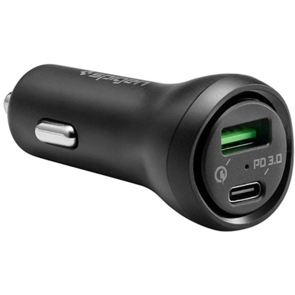 Φορτιστής Αυτοκινήτου Spigen F31QC StaediBoost Essential Car Charger με 1 x Type-C / 1 x USB-A 45W - Black (000CP25597)