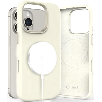 Θήκη iPhone 16 Pro Tech-Protect Silicone Pure MagSafe Σιλικόνης με MagSafe - Cosmic Latte (5906302372584)
