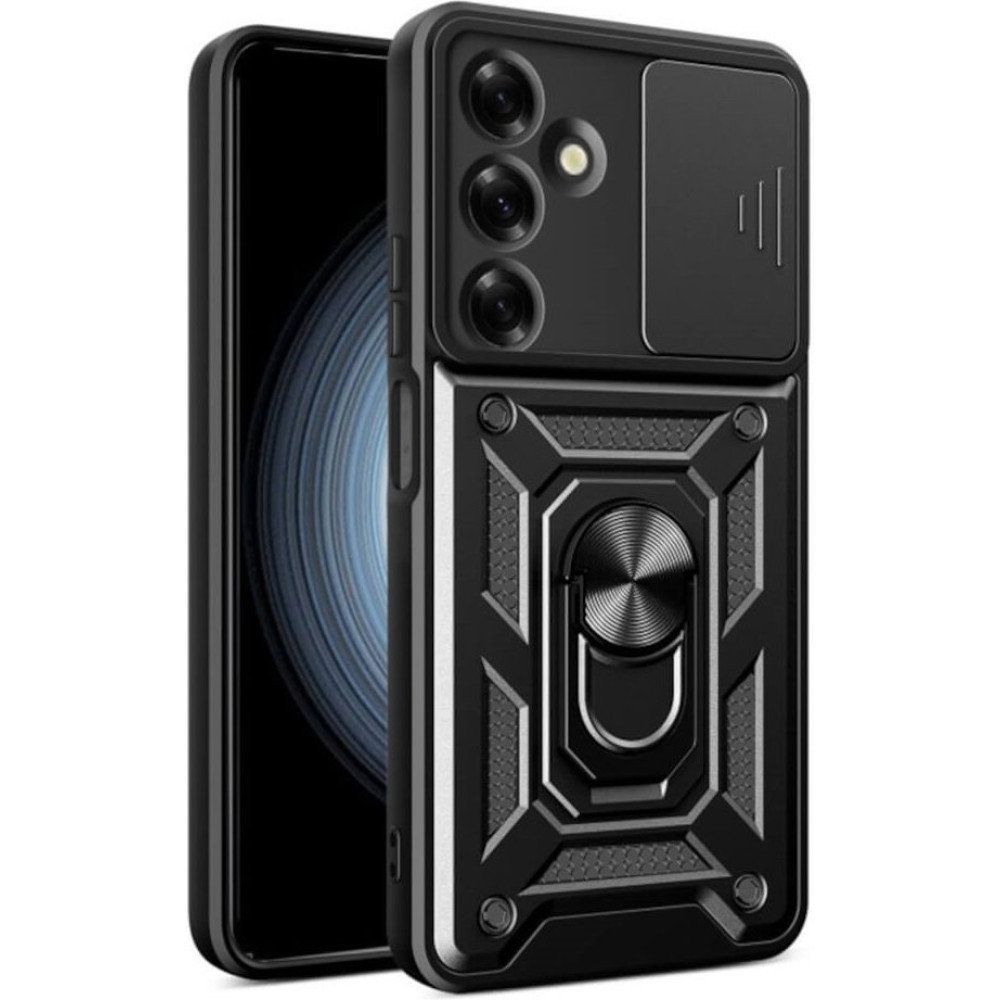 Θήκη Samsung Galaxy M35 Bodycell Armor Slide Ανθεκτική με Κάλυμμα για την Κάμερα & Μεταλλικό Ring Holder - Black (5206015078934)