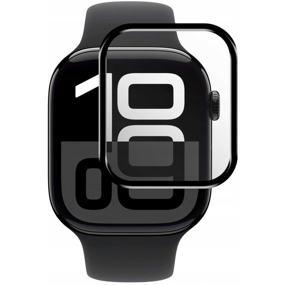 Hybrid Glass Apple Watch 11 / 10 46mm Spacecase Smartwatch Αντιχαρακτικό Προστατευτικό Υβριδικό Οθόνης - Black (5905719113087)
