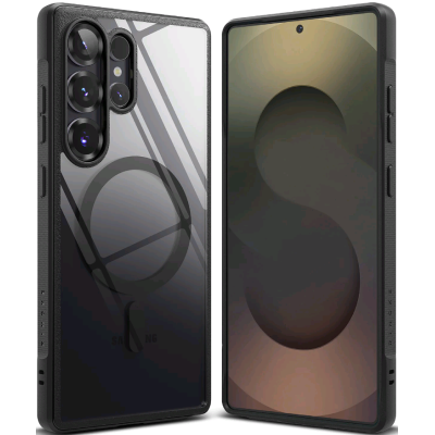 Θήκη Samsung Galaxy S25 Ultra Ringke Fusion Bold Magnetic Σκληρή Διάφανη με TPU Bumper & MagSafe - Black (8800274969094)