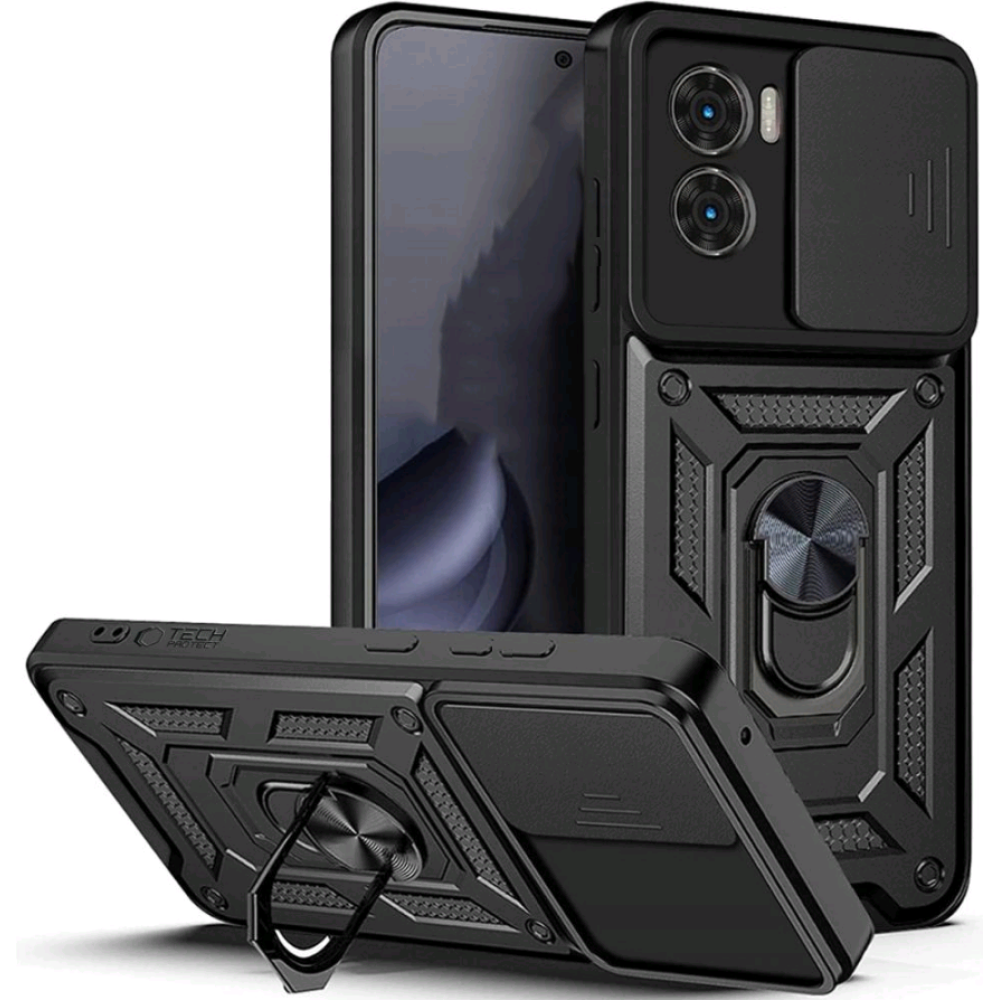 Θήκη Xiaomi Poco X7 Pro Tech-Protect Camshield Pro Ανθεκτική με Κάλυμμα για την Κάμερα & Ring Holder - Matte Black (5906302361359)