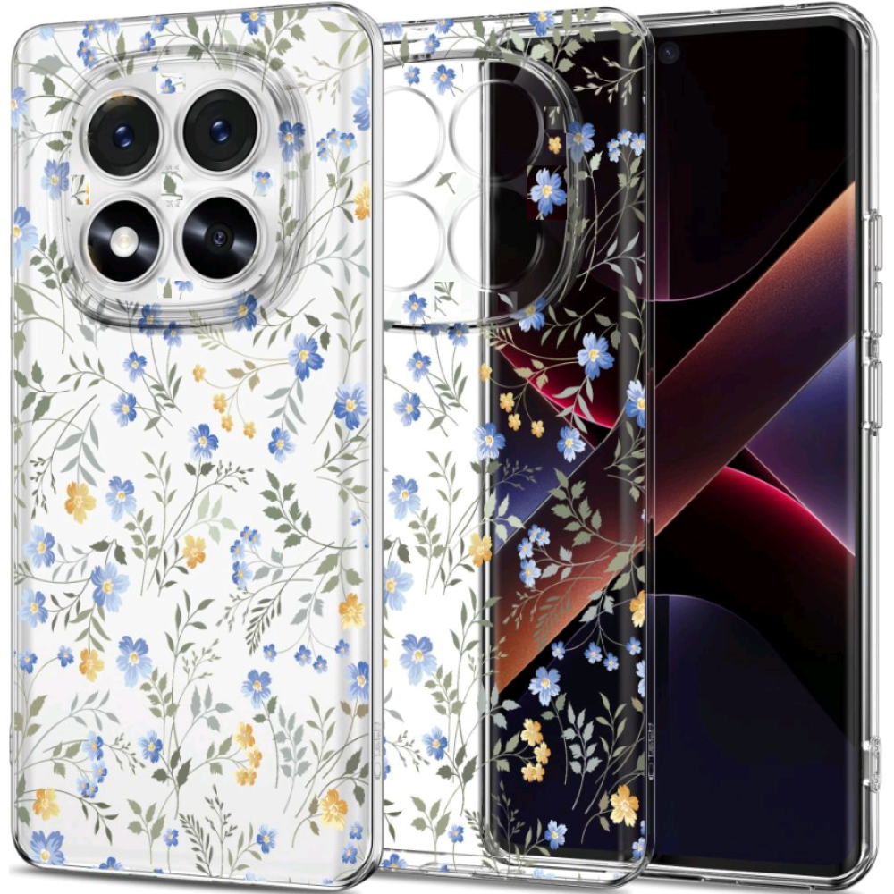 Θήκη Xiaomi Redmi Note 14 Pro 5G / Poco X7 Tech-Protect FlexAir Διάφανη Σιλικόνης - Spring Flowers (5906302361519)