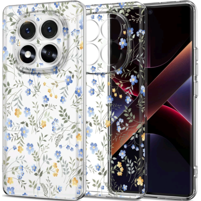 Θήκη Xiaomi Redmi Note 14 Pro 5G / Poco X7 Tech-Protect FlexAir Διάφανη Σιλικόνης - Spring Flowers (5906302361519)