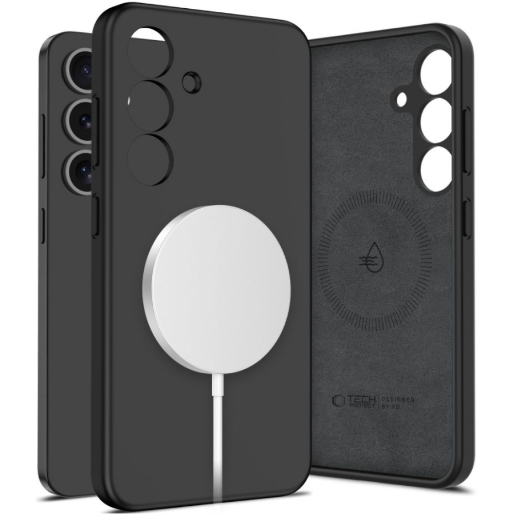 Θήκη Samsung Galaxy S25 Plus Tech-Protect Liquid Silicone Σκληρή με MagSafe - Black (5906302322305)