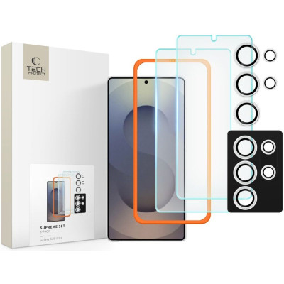 Tempered Glass Samsung Galaxy S25 Ultra Tech-Protect Supreme Set με 2 x Αντιχαρακτικά Γυαλιά Προστασίας Οθόνης και 1 x Κάμερας - Clear (5906302322343)