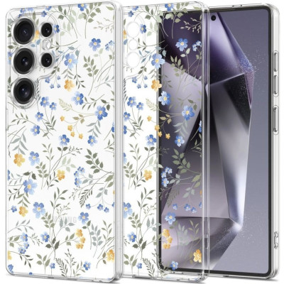 Θήκη Samsung Galaxy S25 Ultra Tech-Protect FlexAir Plus Διάφανη Σιλικόνης - Spring Flowers (5906302360451)