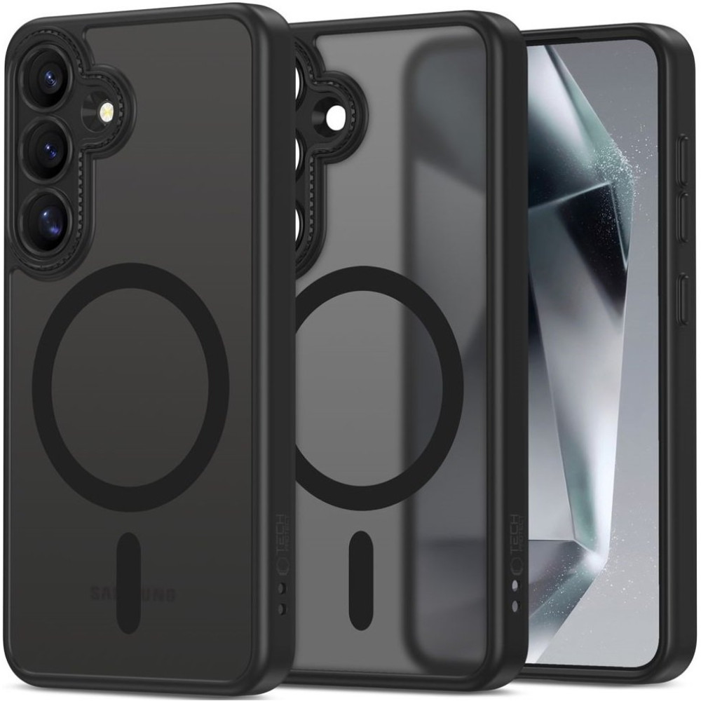 Θήκη Samsung Galaxy S25 Tech-Protect MagCam Σκληρή Ημιδιάφανη με MagSafe & Πλαίσιο Κάμερας - Matte Black (5906302322749)