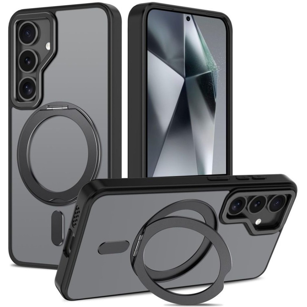 Θήκη Samsung Galaxy S25 Tech-Protect MagRing Σκληρή Ημιδιάφανη με MagSafe & KickStand - Matte Black (5906302322138)