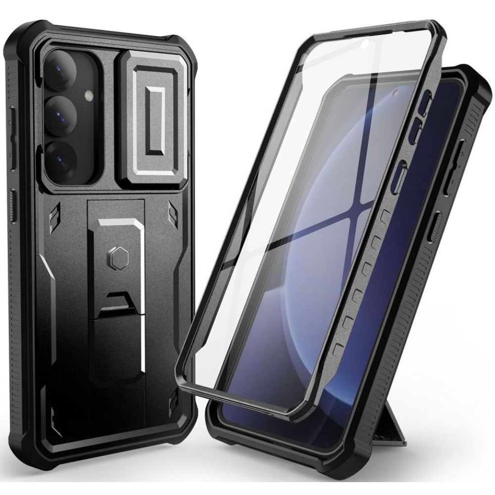 Θήκη Samsung Galaxy S25 Plus Tech-Protect Kevlar Cam Plus Full Body 360° Ανθεκτική με Κάλυμμα για την Κάμερα - Black (5906302321735)