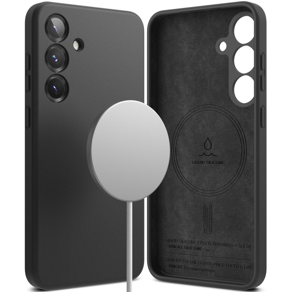 Θήκη Samsung Galaxy S25 Plus Ringke Silicone Magnetic Ανθεκτική Σιλικόνης με MagSafe - Black (8800274968783)