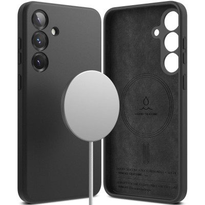 Θήκη Samsung Galaxy S25 Plus Ringke Silicone Magnetic Ανθεκτική Σιλικόνης με MagSafe - Black (8800274968783)