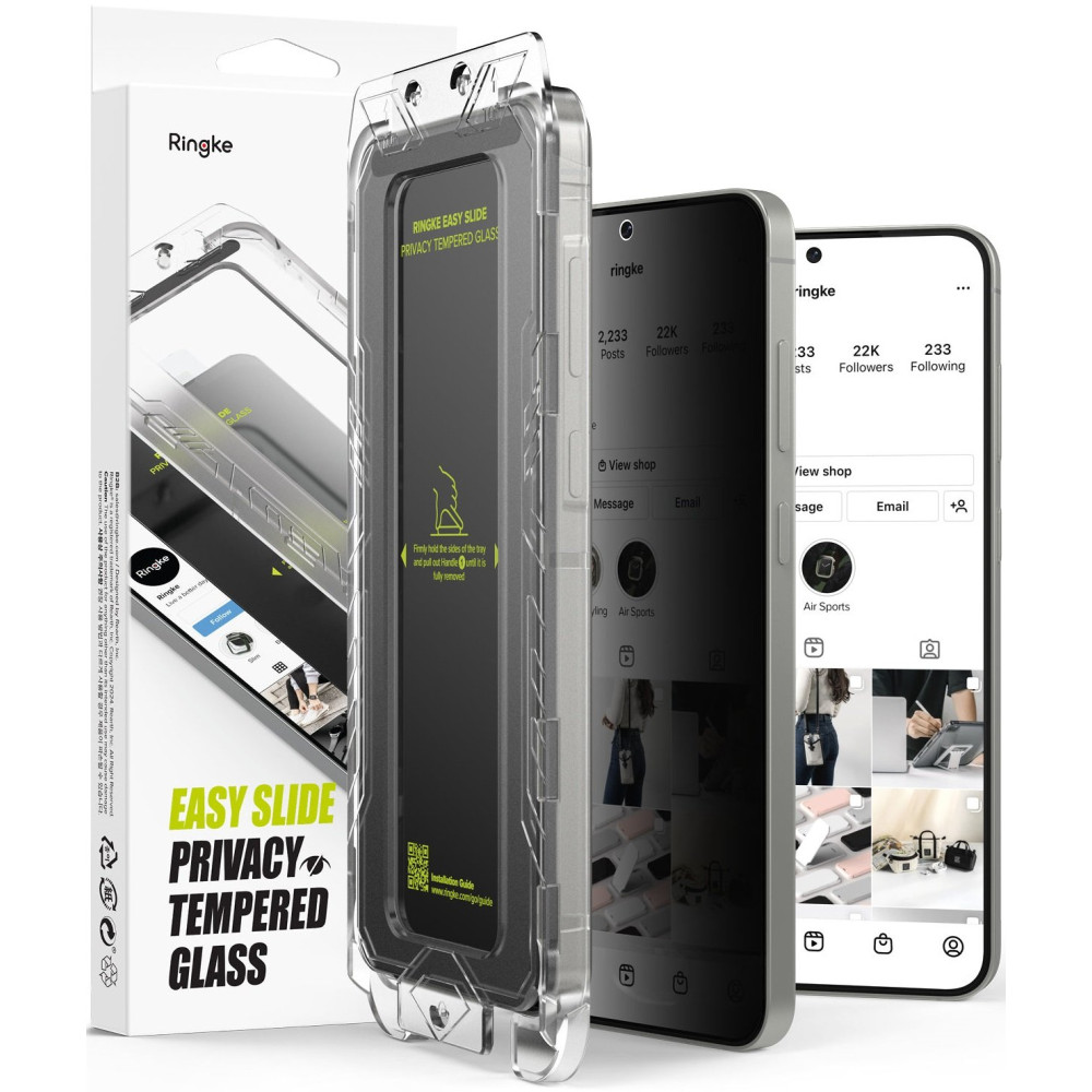 Tempered Glass Samsung Galaxy S25 Plus Ringke Easy Slide Privacy Αντιχαρακτικό Γυαλί Προστασίας Απορρήτου Οθόνης 2 Τεμάχια (8800274968868)