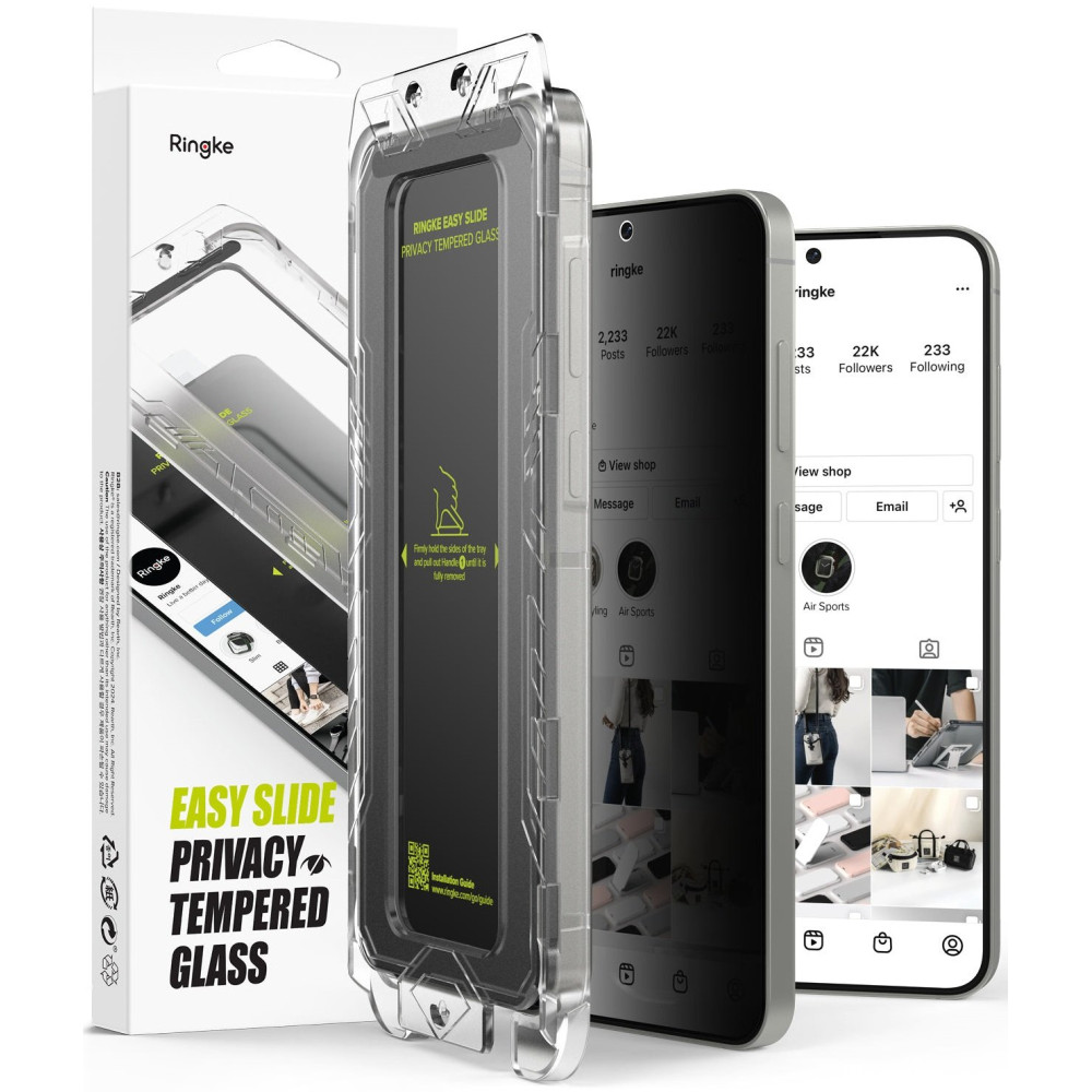 Tempered Glass Samsung Galaxy S25 Ringke Easy Slide Privacy Αντιχαρακτικό Γυαλί Προστασίας Απορρήτου Οθόνης 2 Τεμάχια (8800274968455)
