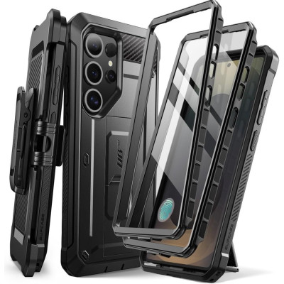 Θήκη Samsung Galaxy S25 Ultra Supcase Unicorn Beetle Pro Set Ανθεκτική Full Body 360° με KickStand - Black (843439156562)