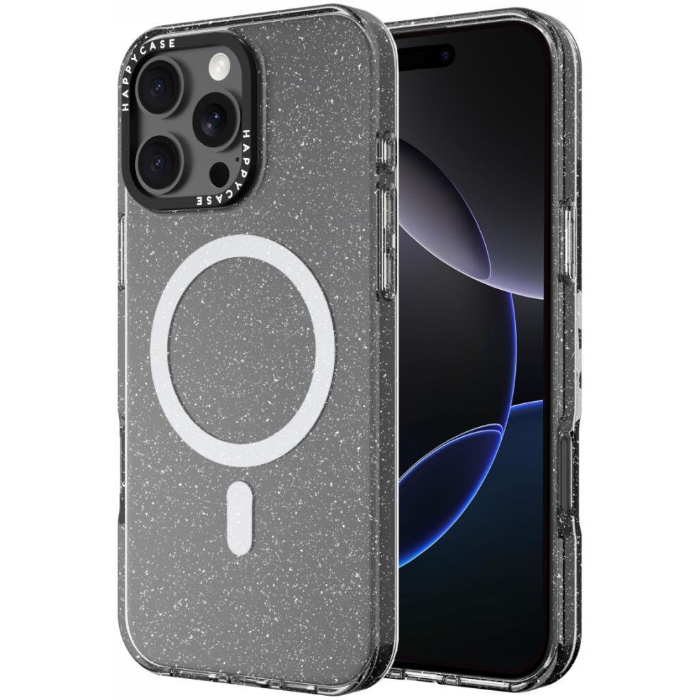 Θήκη iPhone 16 Pro HappyCase Joy Διάφανη Σκληρή με MagSafe - Sparkle Glitter (8719246462337)