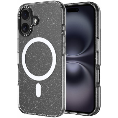 Θήκη iPhone 16 HappyCase Joy Διάφανη Σκληρή με MagSafe - Sparkle Glitter (8719246462245)