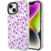 Θήκη iPhone 14 / 13 HappyCase Joy Διάφανη Σκληρή με MagSafe - Purple Floral (8719246466953)