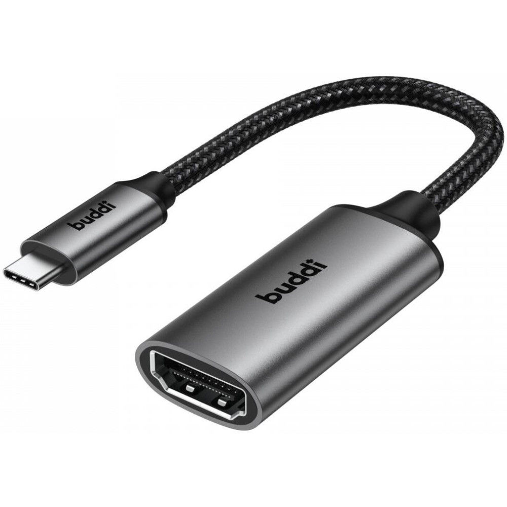 Αντάπτορας Buddi Ease Type-C (Male) σε 1 x HDMI 4K@60Hz (Female) 5 Έτη Εγγύηση 20cm - Grey (8719246459269)