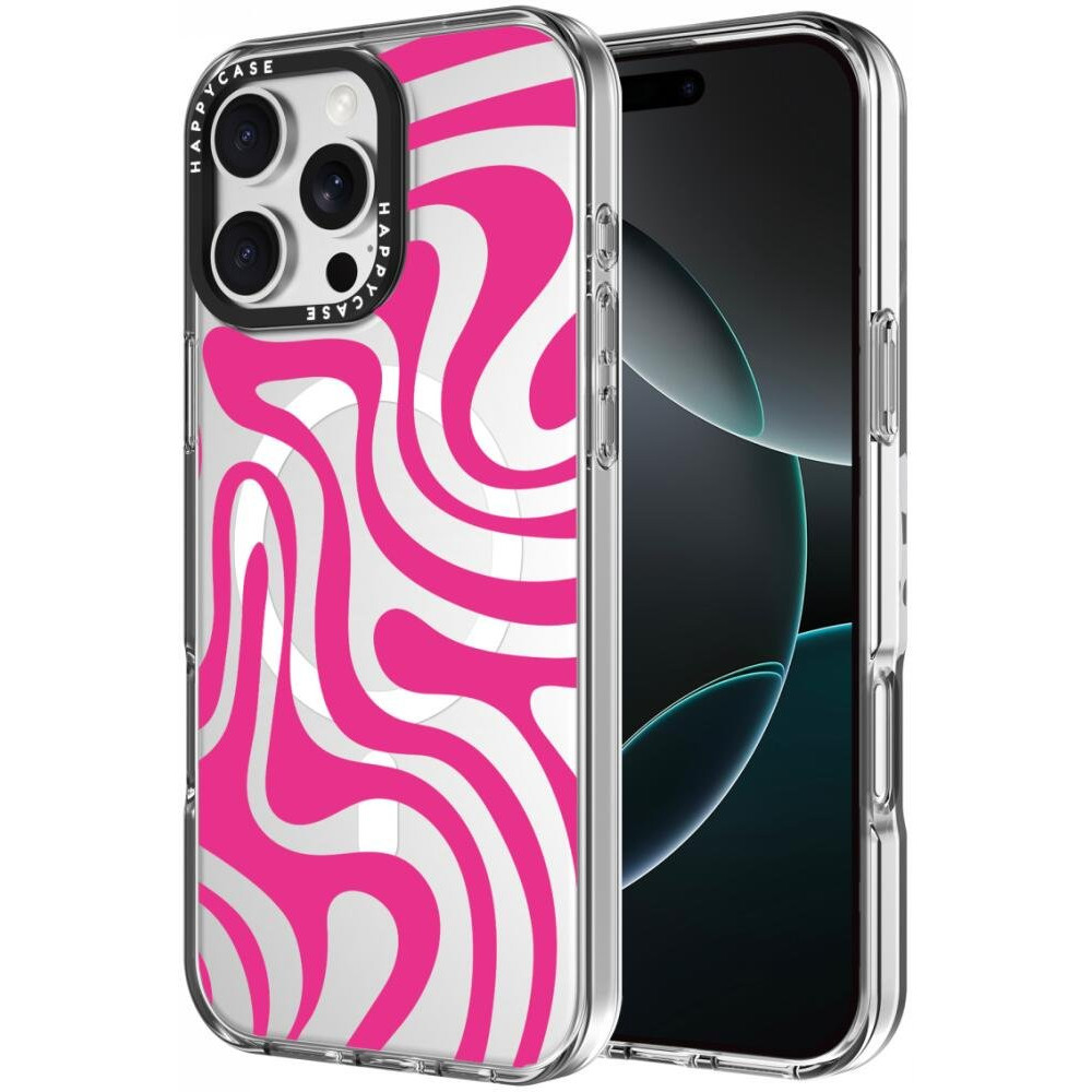 Θήκη iPhone 16 Pro HappyCase Joy Διάφανη Σκληρή με MagSafe - Wavy Swirl (8719246462290)