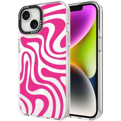 Θήκη iPhone 16e / 14 / 13 HappyCase Joy Διάφανη Σκληρή με MagSafe - Wavy Swirl (8719246466977)