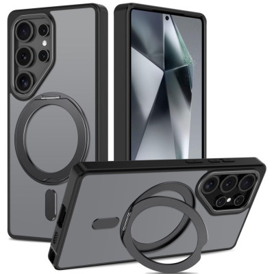 Θήκη Samsung Galaxy S25 Ultra Tech-Protect MagRing Σκληρή Ημιδιάφανη με MagSafe & KickStand - Matte Black (5906302322435)