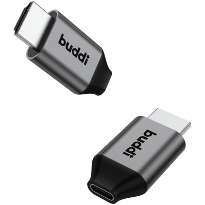 Αντάπτορας Buddi Ease HDMI 4K@60Hz (Male) σε Type-C (Female) 5 Έτη Εγγύηση - Grey (8719246459252)