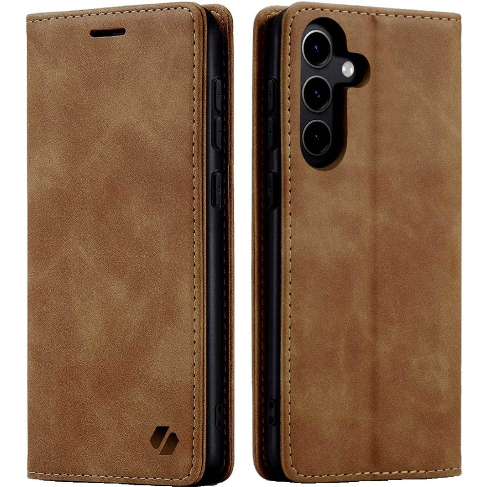 Θήκη Samsung Galaxy S24 FE Spacecase Wallet Πορτοφόλι - Light Brown (5905719113957)