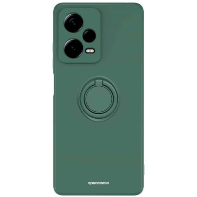 Θήκη Xiaomi Redmi Note 12 Pro 5G Spacecase Silicone Ring Σιλικόνης με Μεταλλικό Μαγνητικό Ring Holder - Dark Green (5905719038687)