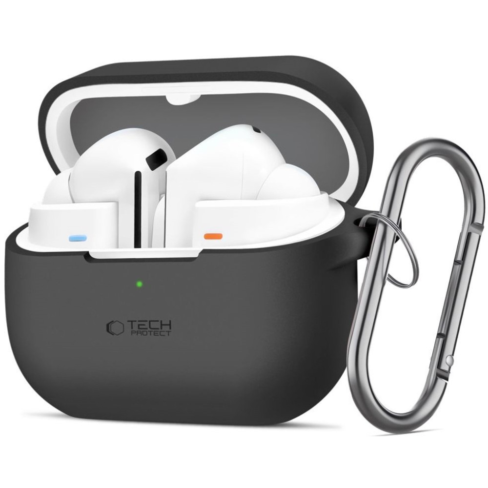 Θήκη Samsung Galaxy Buds 3 / 3 Pro Tech-Protect Silicone Hook Σιλικόνης - Black (5906302313723)