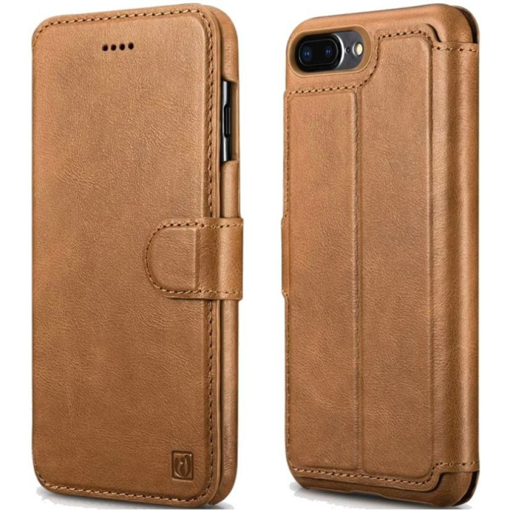Θήκη iPhone 8 Plus / 7 Plus iCarer Detachable 2 in 1 Wallet & Back Cover Δερμάτινο Πορτοφόλι 2 σε 1 - Brown (RIP7015-BN)