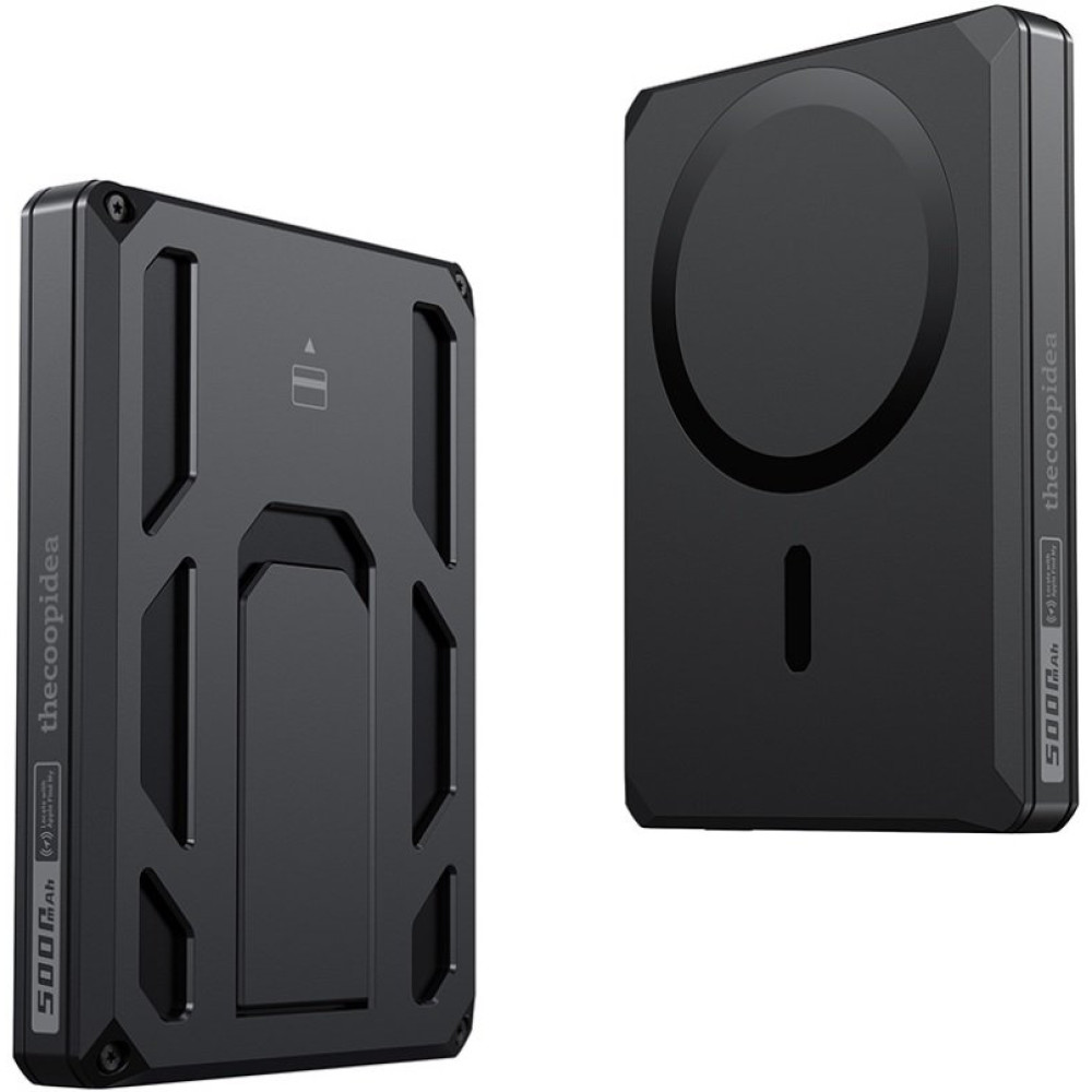 PowerBank Veger X5 6 in 1 W0582 με Ασύρματη Φόρτιση MagSafe 15W / RFID Πορτοφόλι MagSafe & KickStand 1 x Type-C 20W 5.000mAh - Black (6970453550008)