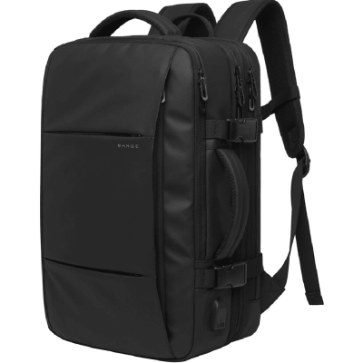Bange 1908D Business Travel Backpack - Ανθεκτικό Επεκτάσιμο Σακίδιο / Τσάντα Πλάτης & Μεταφοράς Laptop έως 17.3" - 30L έως 49L - Black