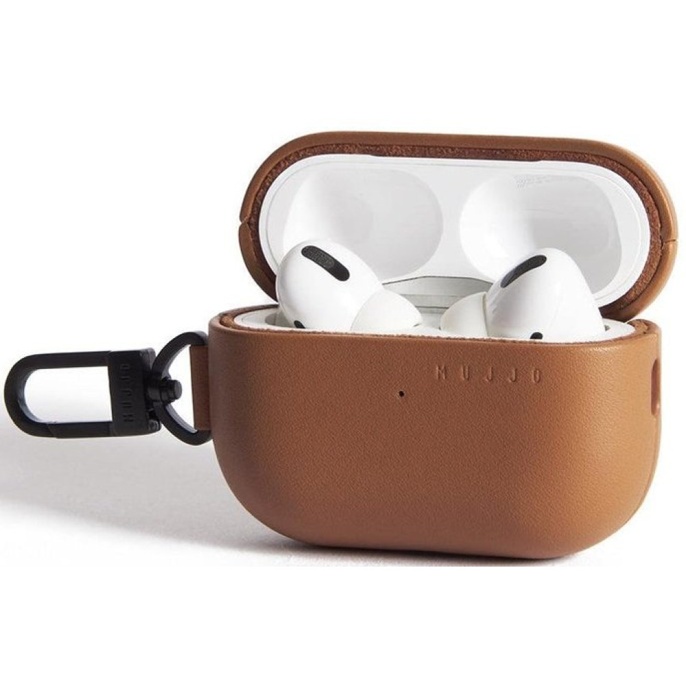 Θήκη AirPods Pro 2nd Gen Mujjo Echelon Premium Σκληρή από Φυτικό ECCO Δέρμα - Dark Tan (MUJJO-AP-001-DT)