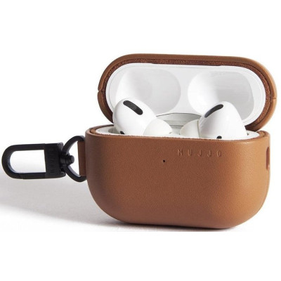 Θήκη AirPods Pro 2nd Gen Mujjo Echelon Premium Σκληρή από Φυτικό ECCO Δέρμα - Dark Tan (MUJJO-AP-001-DT)