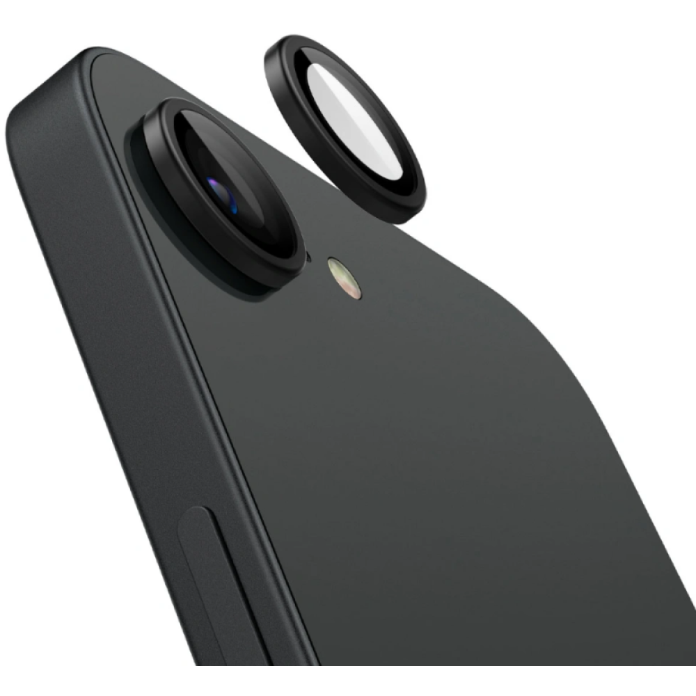 Tempered Glass iPhone 16e Spigen GLAS.tR EZ Fit OPTIK Pro Camera Lens Protector Αντιχαρακτικό Γυαλί Προστασίας για Φακό Κάμερας 2 Τεμάχια - Black (AGL09279)