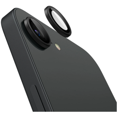 Tempered Glass iPhone 16e Spigen GLAS.tR EZ Fit OPTIK Pro Camera Lens Protector Αντιχαρακτικό Γυαλί Προστασίας για Φακό Κάμερας 2 Τεμάχια - Black (AGL09279)