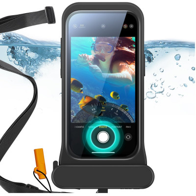 Θήκη iPhone 15 / 14 / 13 ESR Waterproof Pouch Pro Αδιάβροχη με Λουράκι IPX8 - Black (4894240195680)