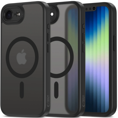 Θήκη iPhone 16e Tech-Protect MagCam Σκληρή Ημιδιάφανη με MagSafe & Πλαίσιο Κάμερας - Matte Black (5906302360390)
