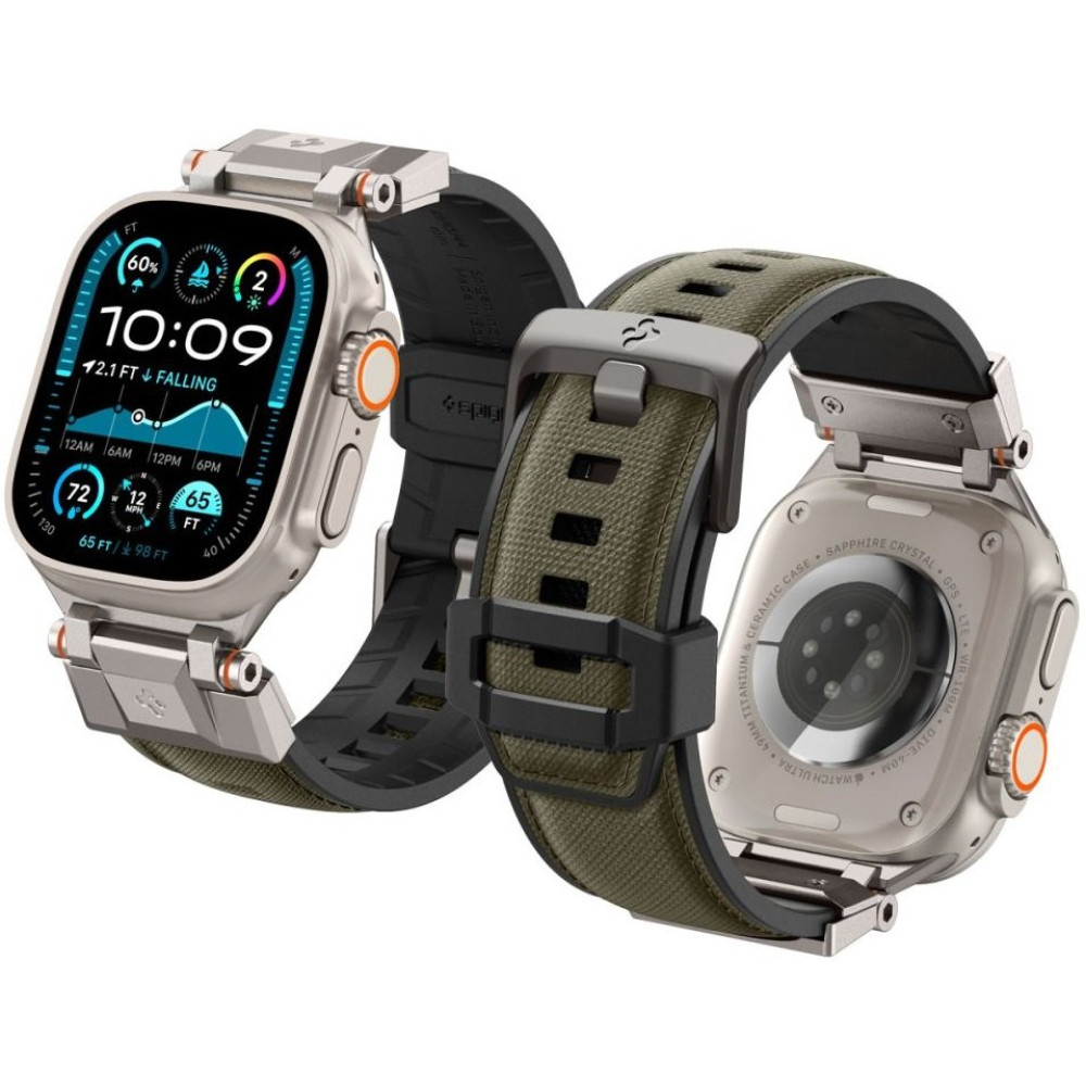 Λουράκι Apple Watch Ultra/SE/11/10/9/8/7/6/5/4 (49/46/45/44mm) Spigen DuraPro Armor Σιλικόνης - Military Green (AMP09102)